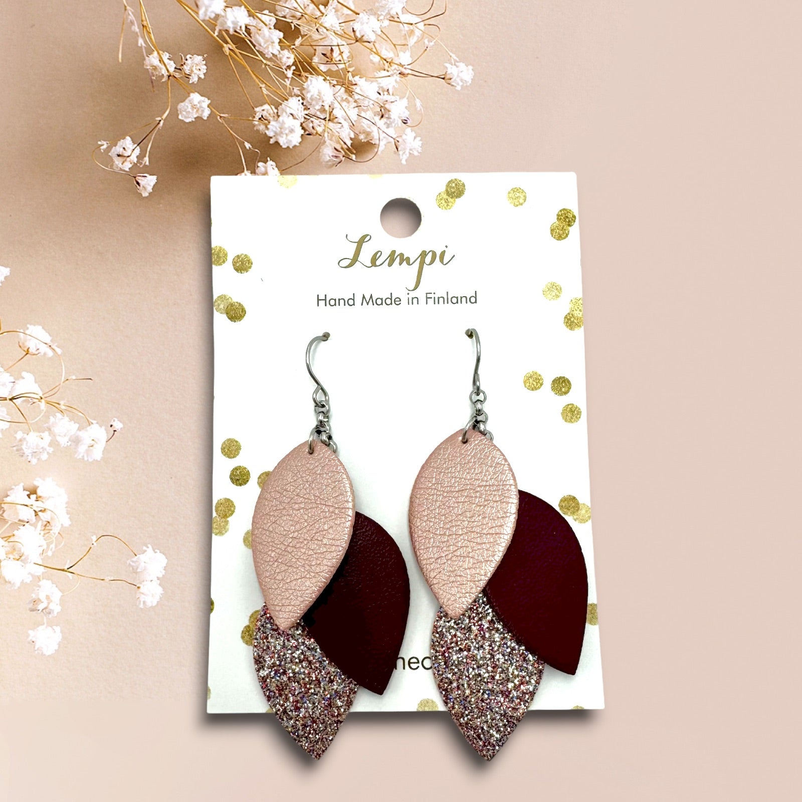 LEMPI earrings, Little Grain (cinnamon brown)