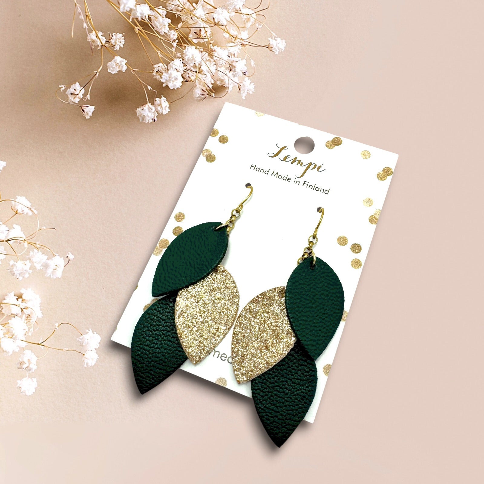 LEMPI earrings, Little Grain (cinnamon brown)