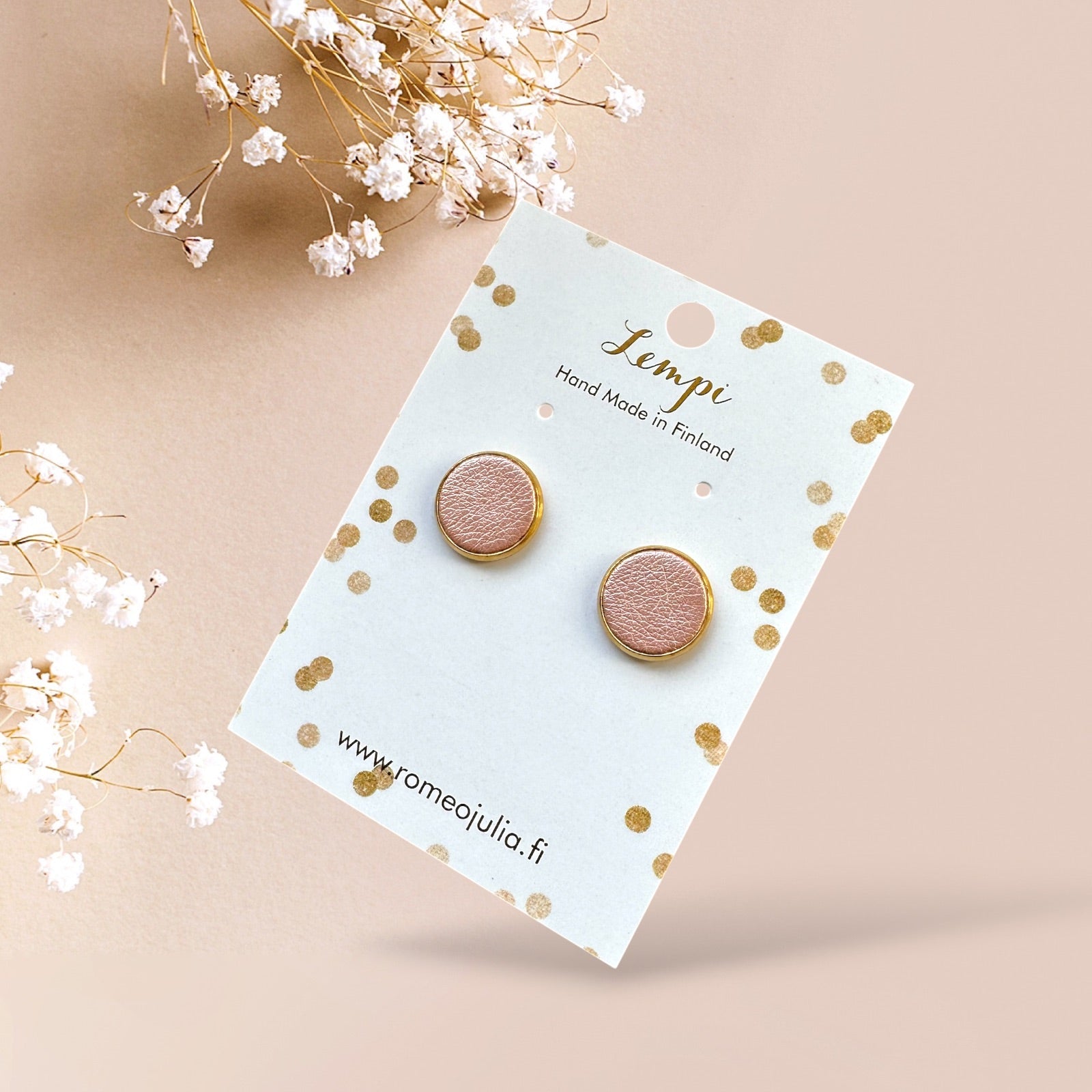 LEMPI earrings, Veera (gold / red glitter, S)