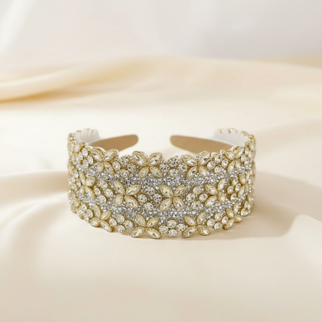 SUGAR SUGAR, Ariana Hairband -leveä kirkaskivinen hiuspanta