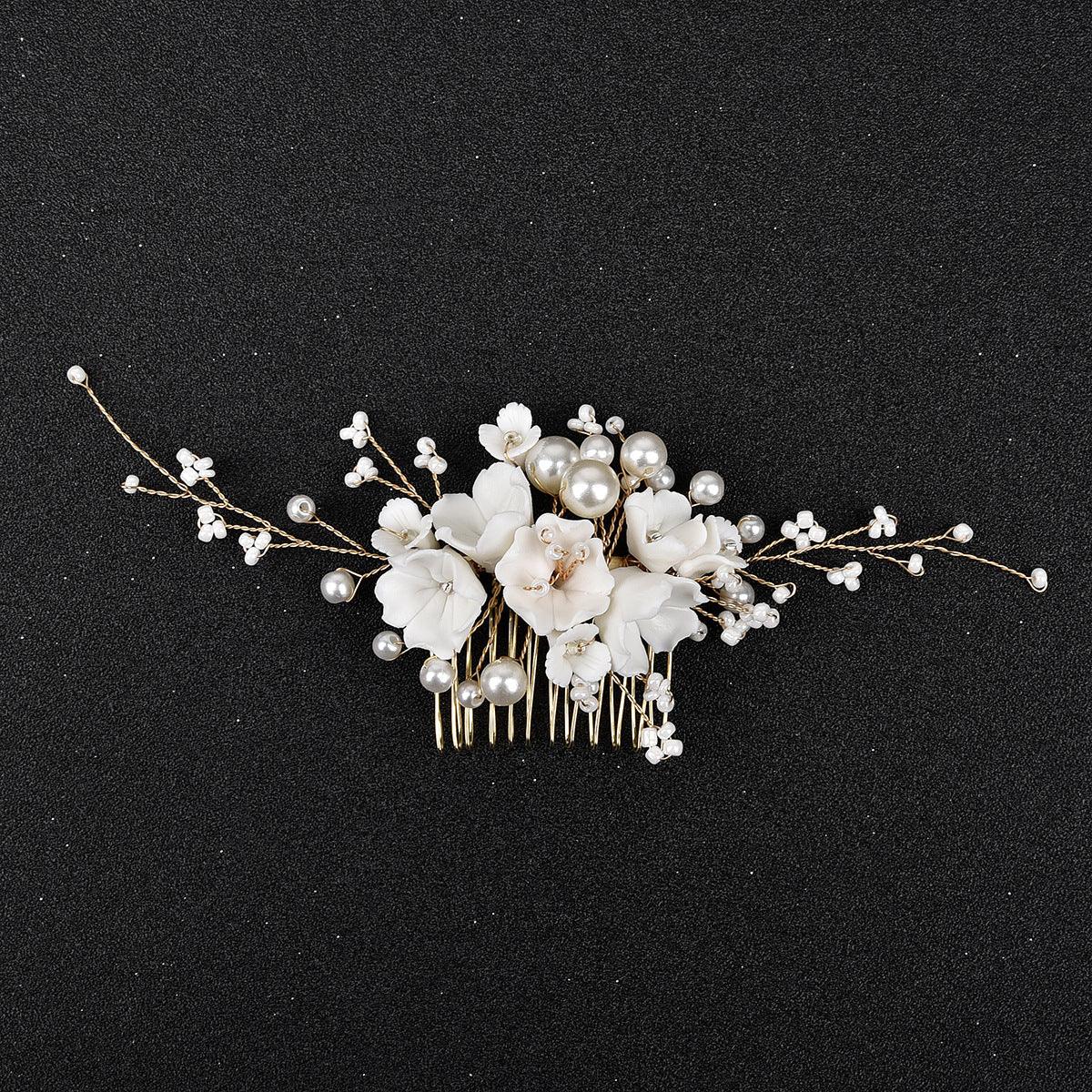 Hair ornament, ROMANCE | Rosalind -gold-tone floral hair ornament