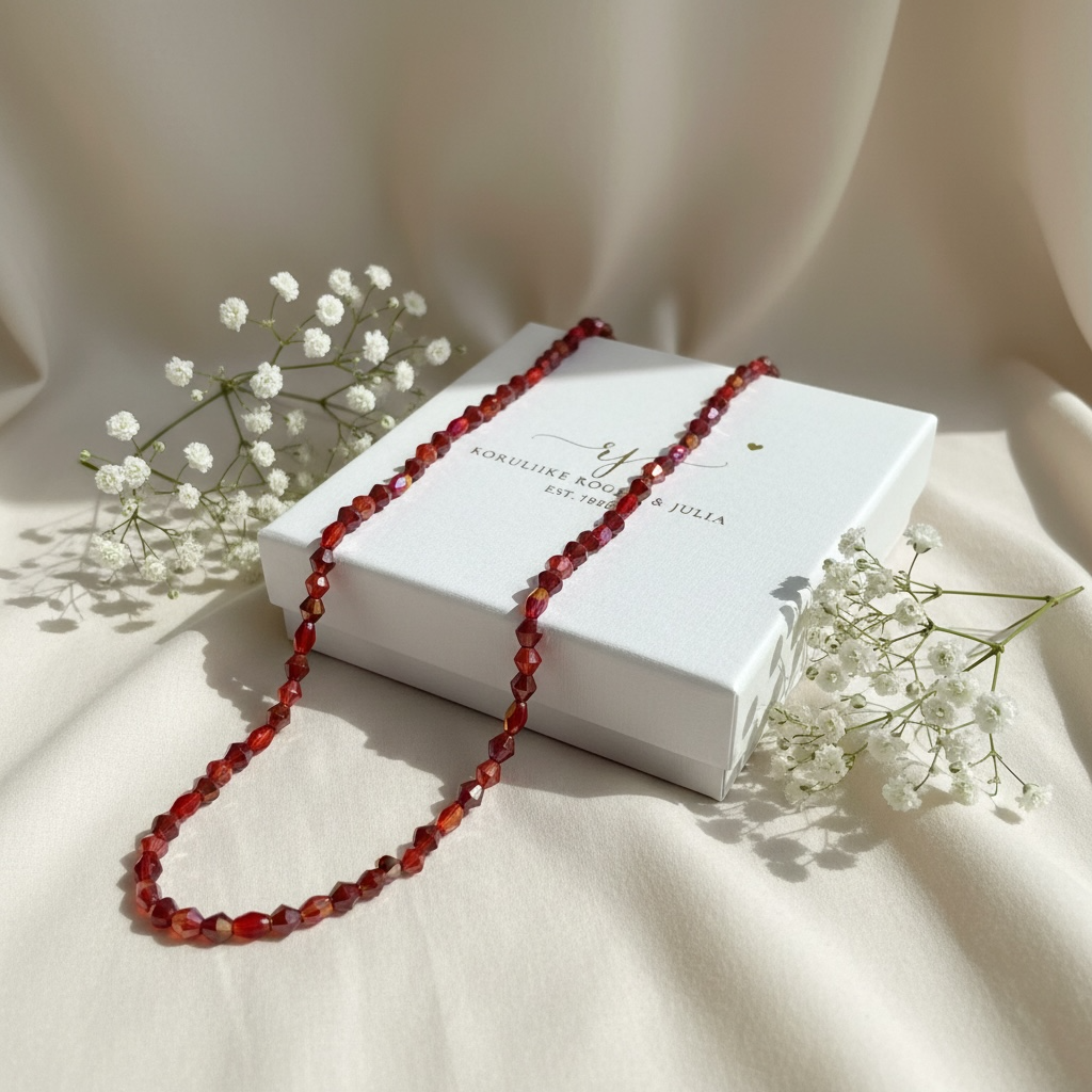 Earrings, FRENCH RIVIERA|Jasmine flower earrings (red)