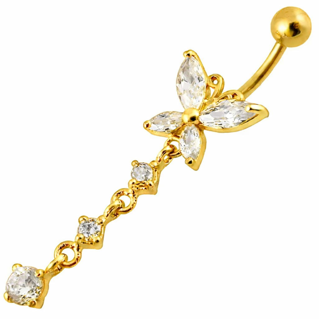 Kullattu Madison napakoru kukkakoristeella ja roikkuvalla kristalliketjulla.