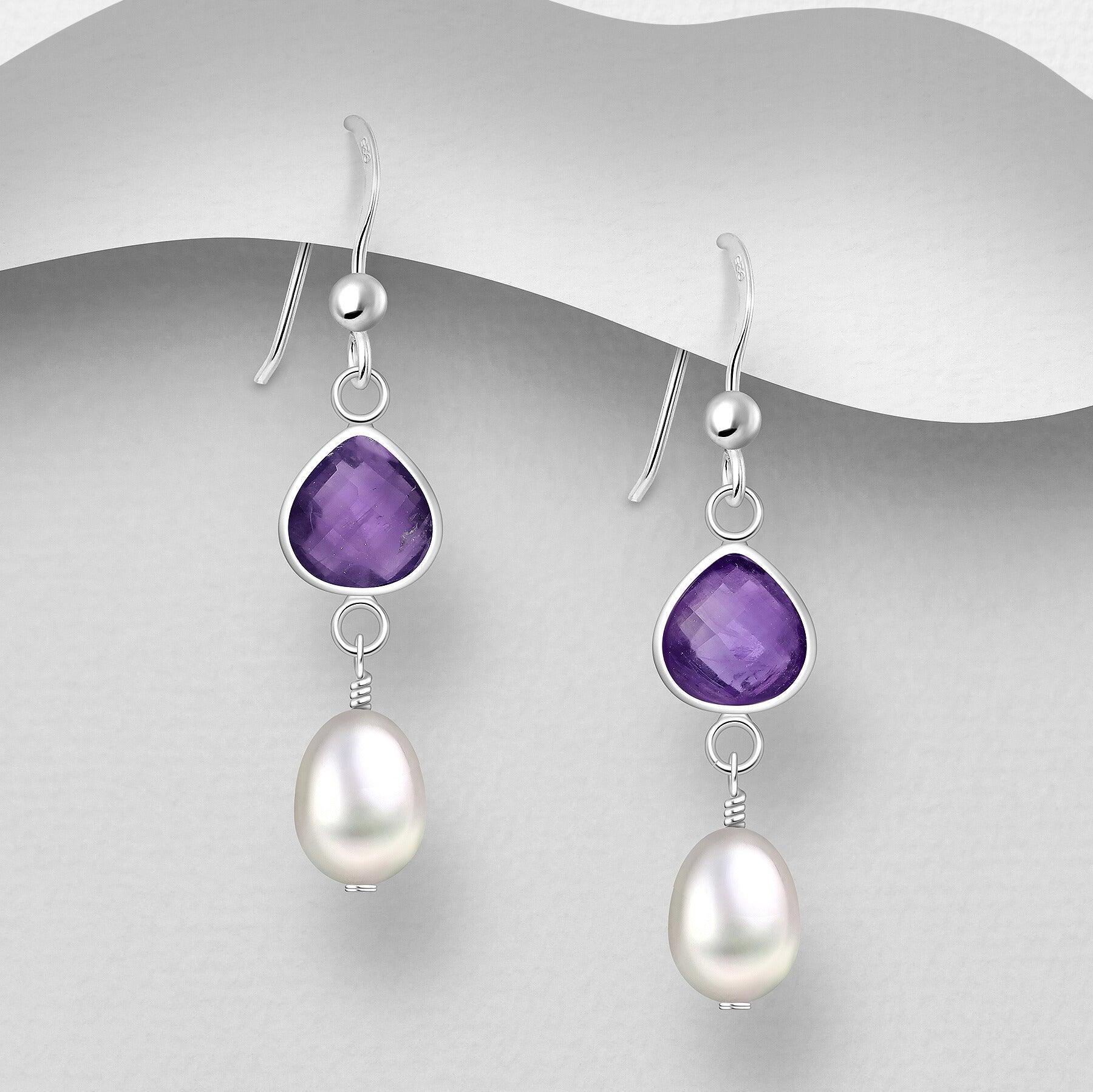 PREMIUM COLLECTION | Daniela -hopeakorvakorut ametistilla