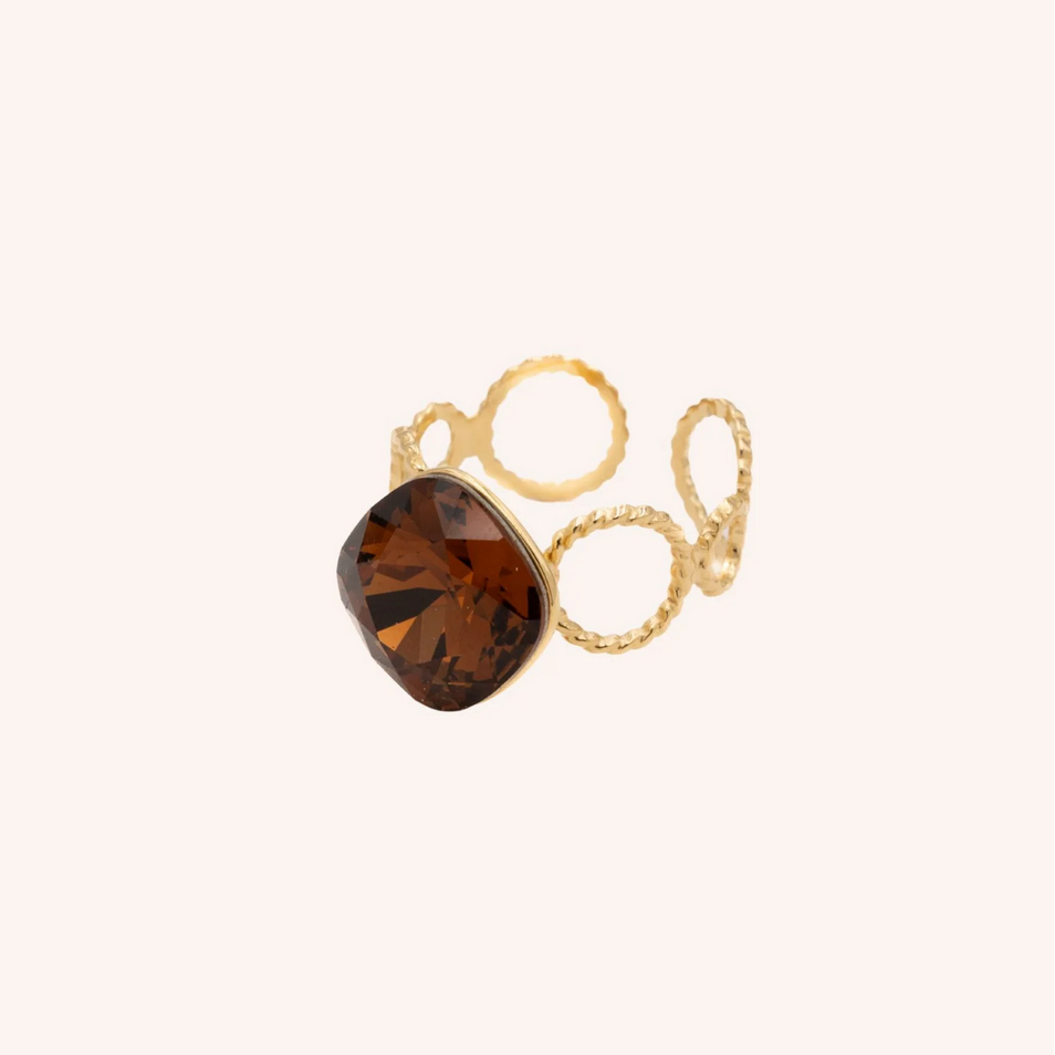BOHM PARIS | Bague Dasia - cognac Swarovski®-kristallisormus