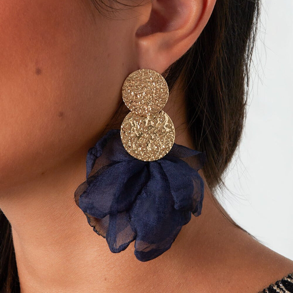 FRENCH RIVIERA | Midnight Bloom -tummanvihreät statementkorvakorut