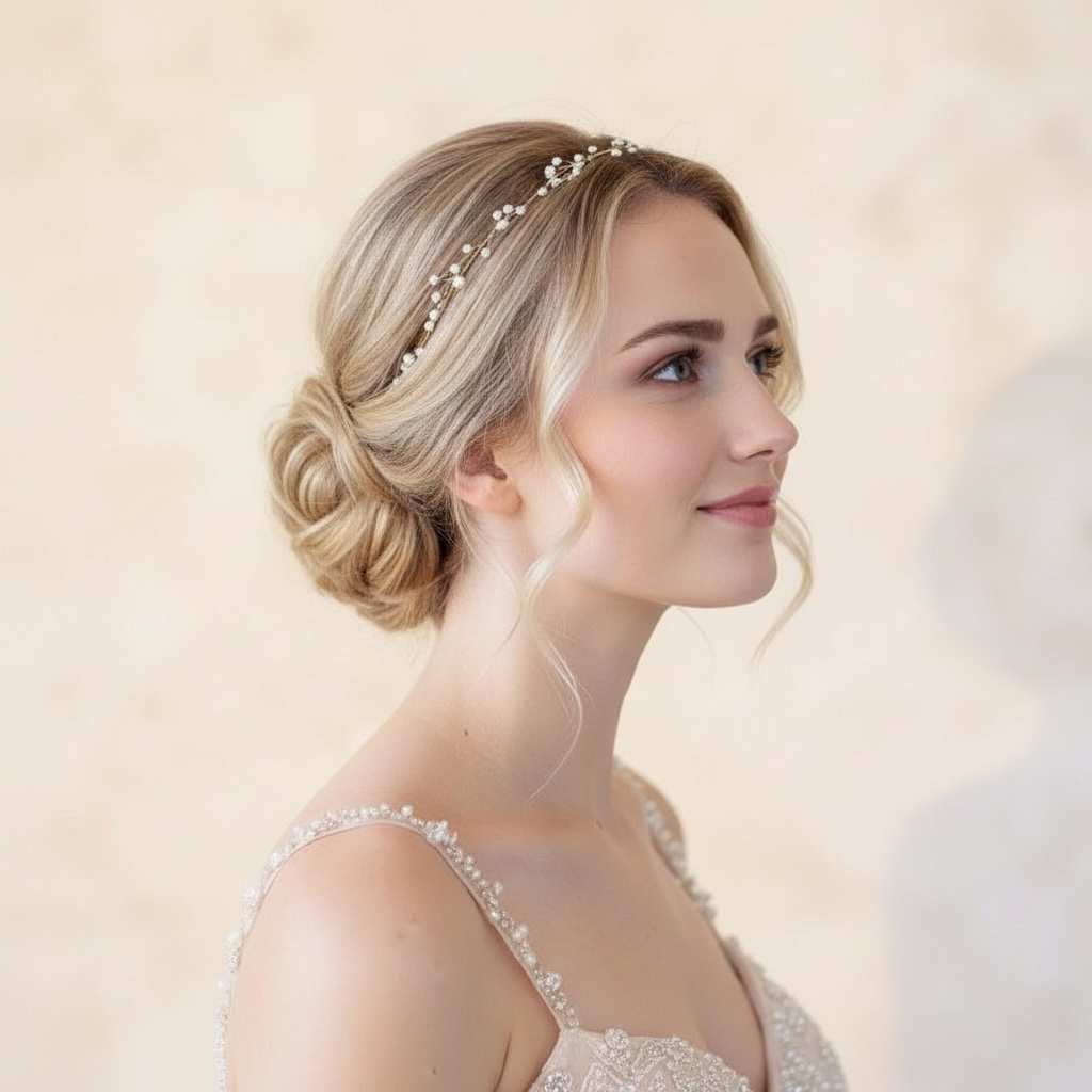 Hiuskoru, panta/ROMANCE, Delicate Twine Headpiece in Gold