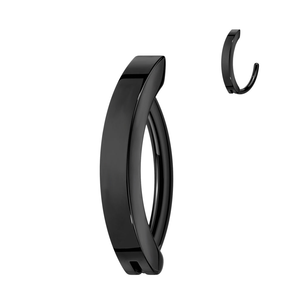 Napakoru, Hinged Belly Button Hoop in Black -titaaninen naparengas