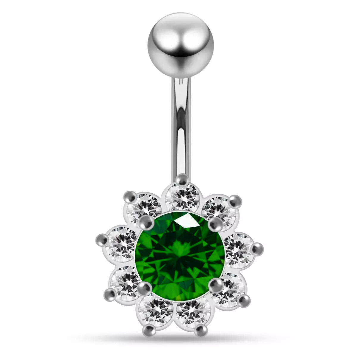 Titaaninapakoru Aurelle vihreällä kristallilla ja säihkyvällä kehyksellä.