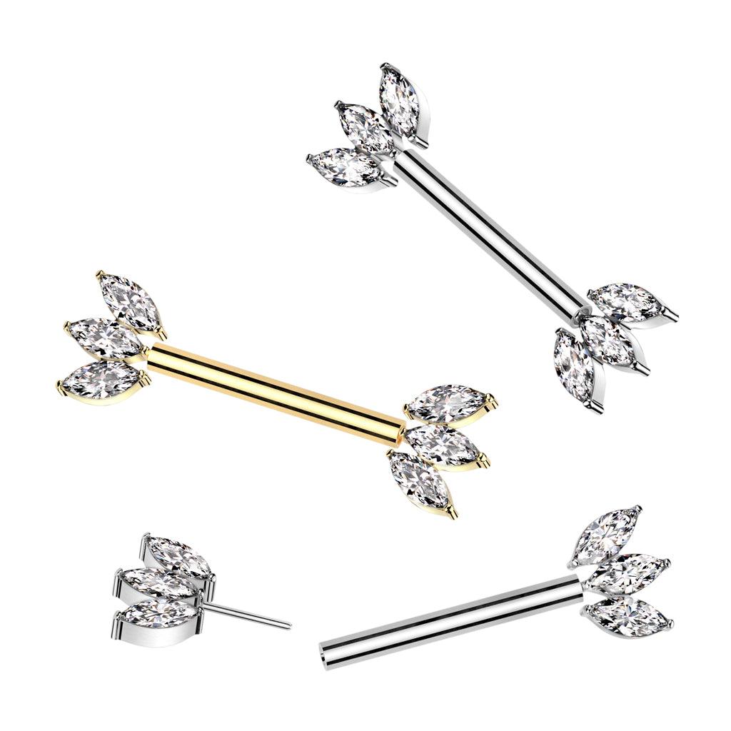 Nännikoru, Glam Titanium Barbell -titaaninen push in tappi (kulta)