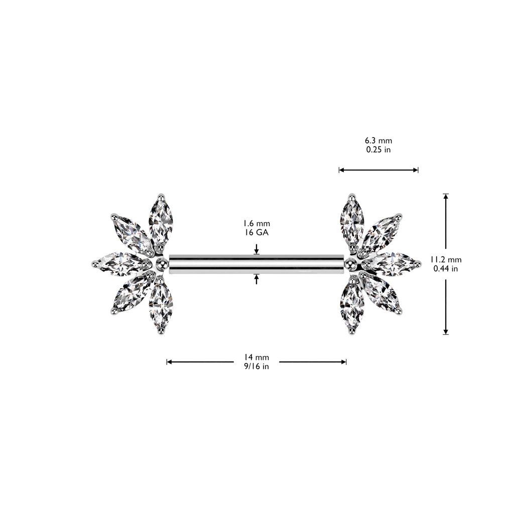 Nännikoru, Lux Titanium Barbell -titaaninen push in tappi (hopea)