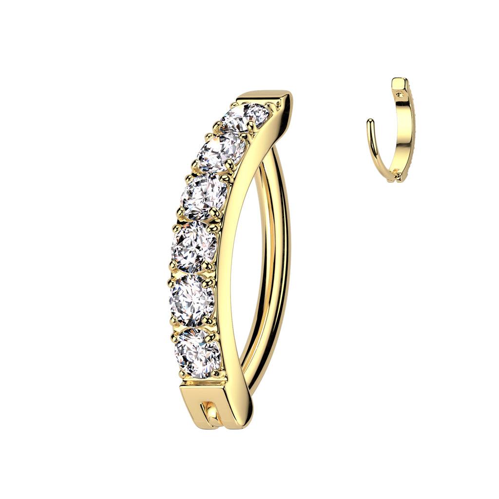 Napakoru, Belly Button Hoop in Gold -kivellinen titaaninen rengas