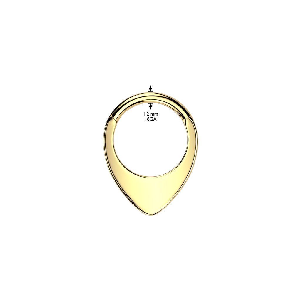 Lävistysrengas 1,2mm, Titanium Dew Drop – pisaranmuotoinen titaaniclicker (hopea)