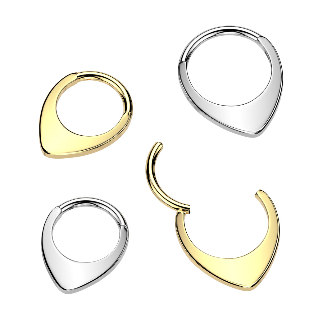 Piercing ring 1.2mm, Titanium Double Line CZ titanium clicker