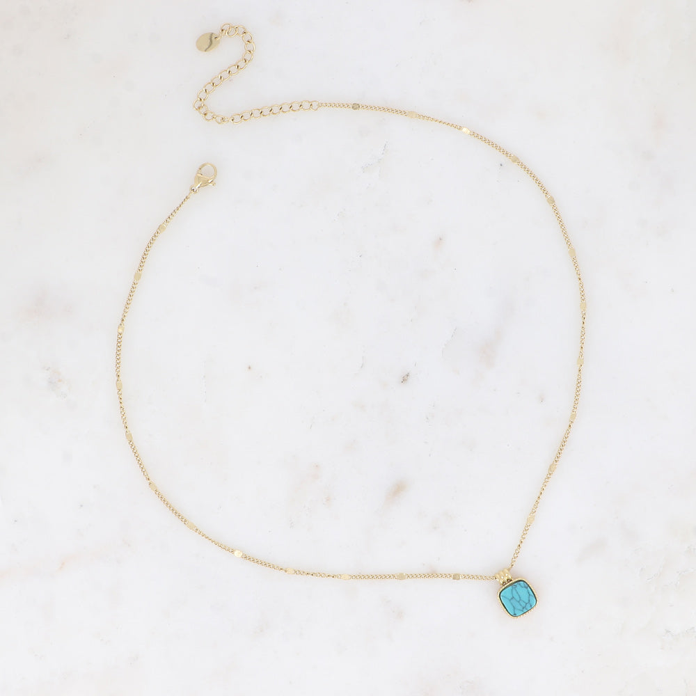BOHM PARIS | Collier Chloefina – turkoosi kaulakoru (howliitti)