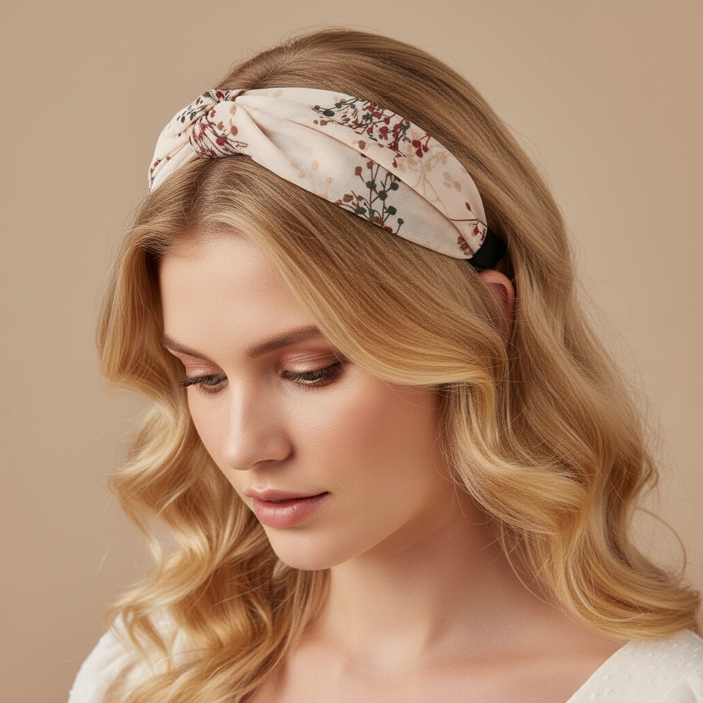 SUGAR SUGAR® | Soft Bloom COMFY – erittäin joustava kukkakuvioinen hiuspanta (vaalea)