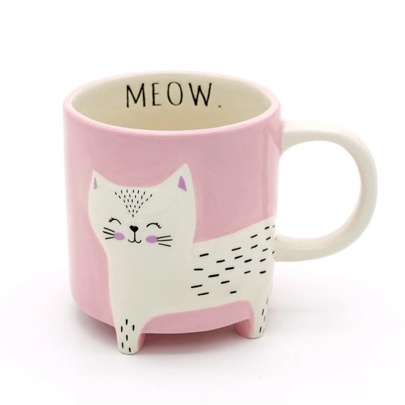 Muki, Meow Kitty -vaaleanpunainen kissamuki tekstillä