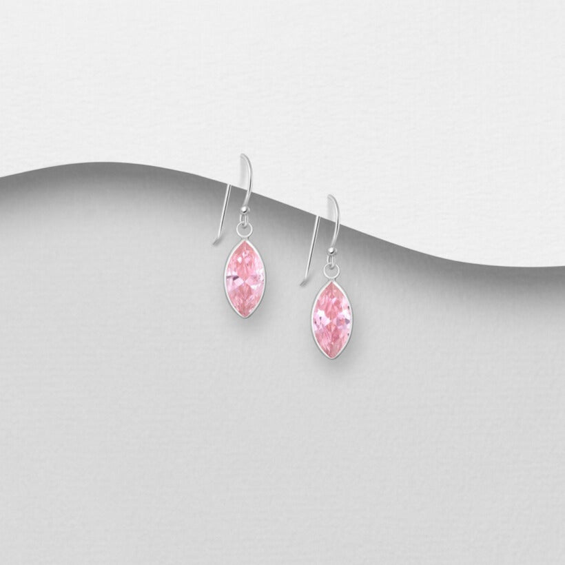 PREMIUM COLLECTION | Amelia -clear silver dangling earrings 