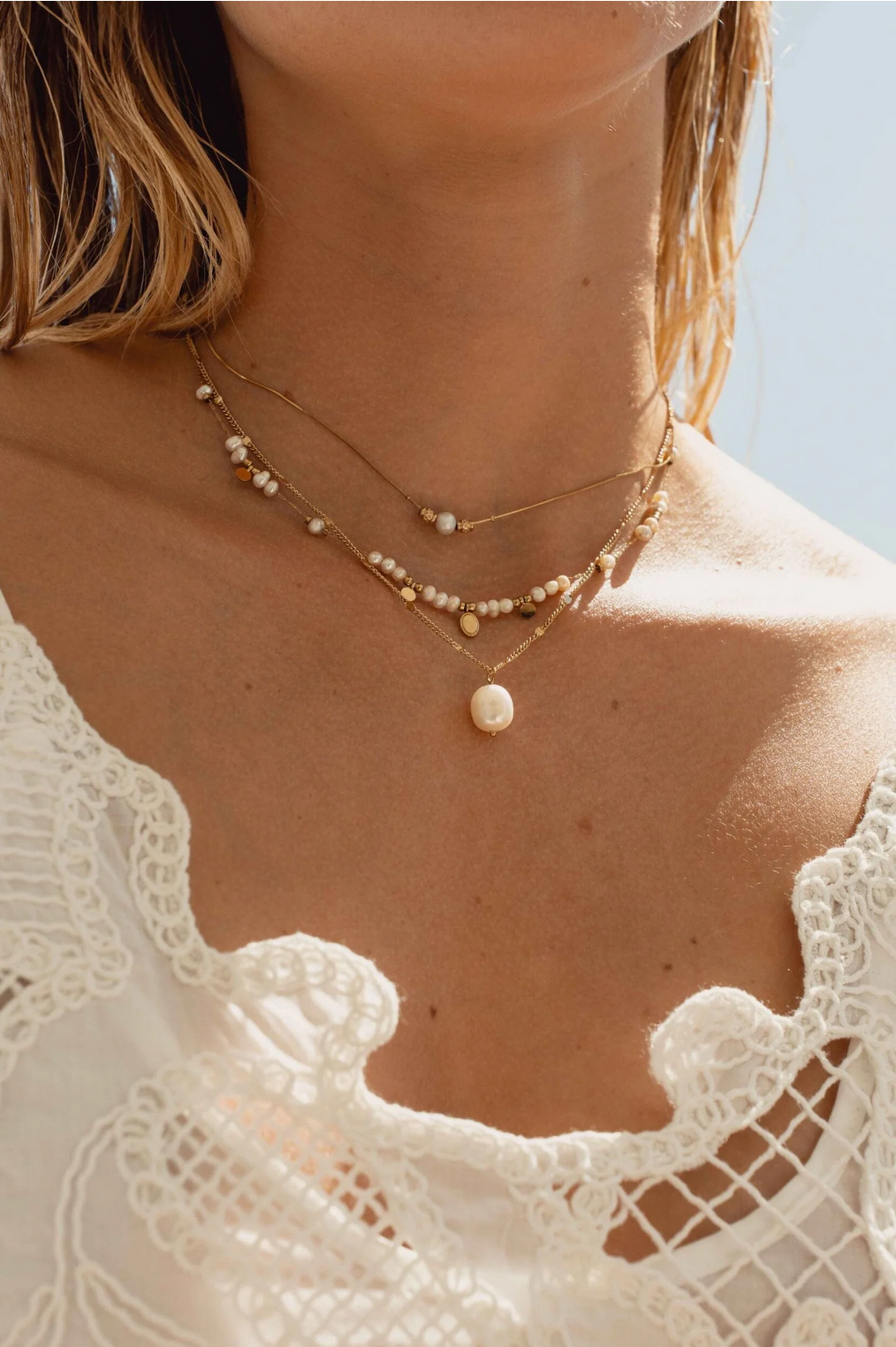 BOHM PARIS | Collier Elane – makeanvedenhelmi kaulakoru (kulta)