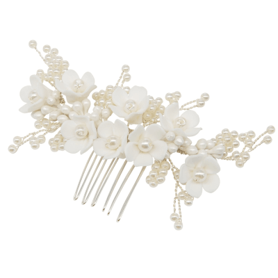 ATHENA BRIDAL | Alice -kukkakoristeinen muotoiltava hiuskoru (hopea)