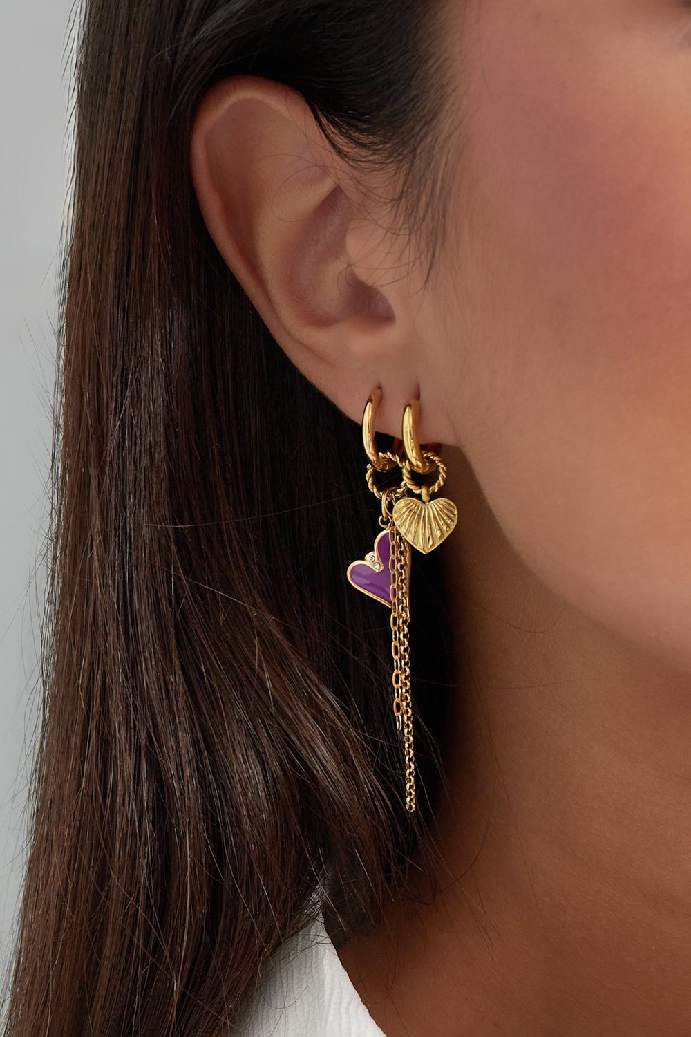 FRENCH RIVIERA | Heart Glow – kultaiset sydänkorvakorut (kirurginteräs)