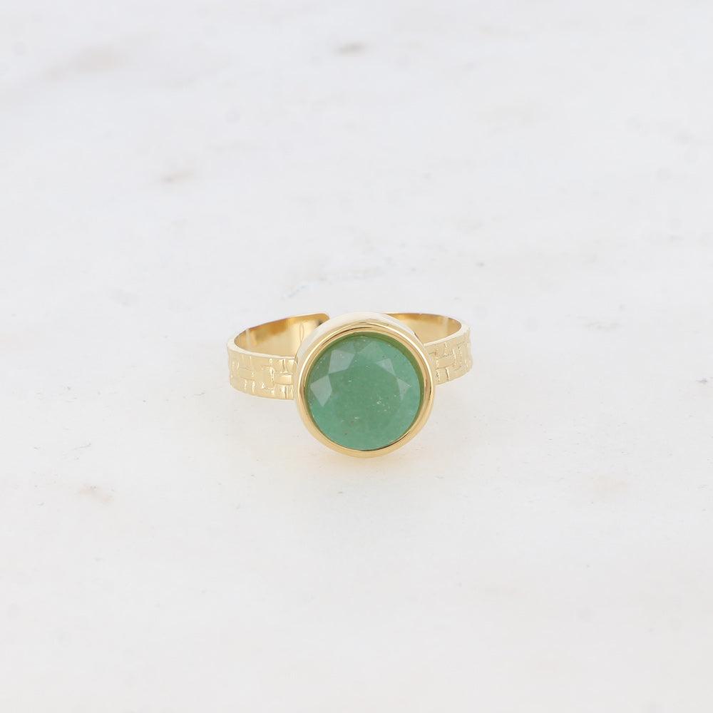 BOHM PARIS | Bague Rosina -kirurginterässormus vihreällä akaatilla