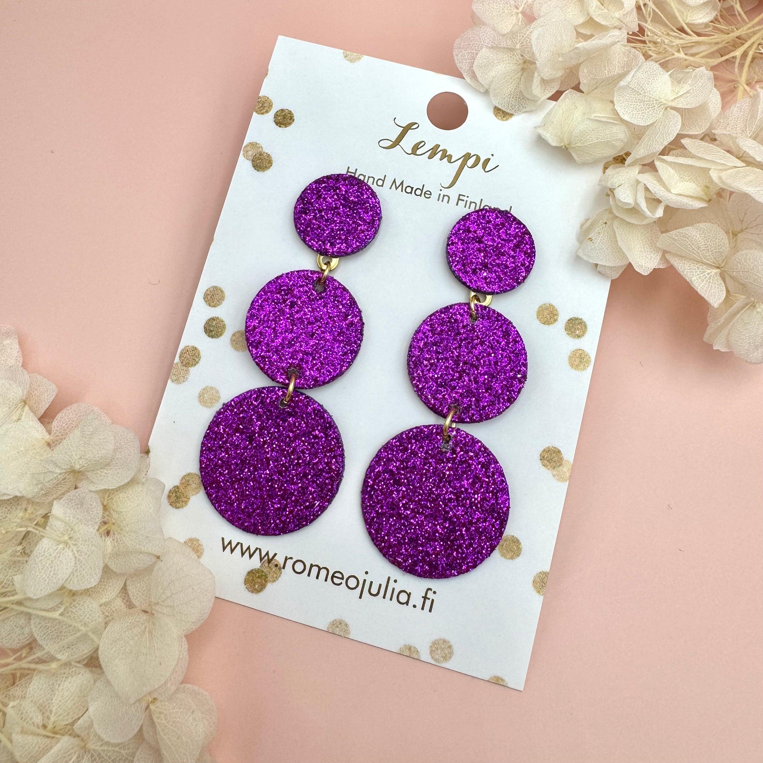 LEMPI®-korvakorut, Ilona (violetti kimallus)