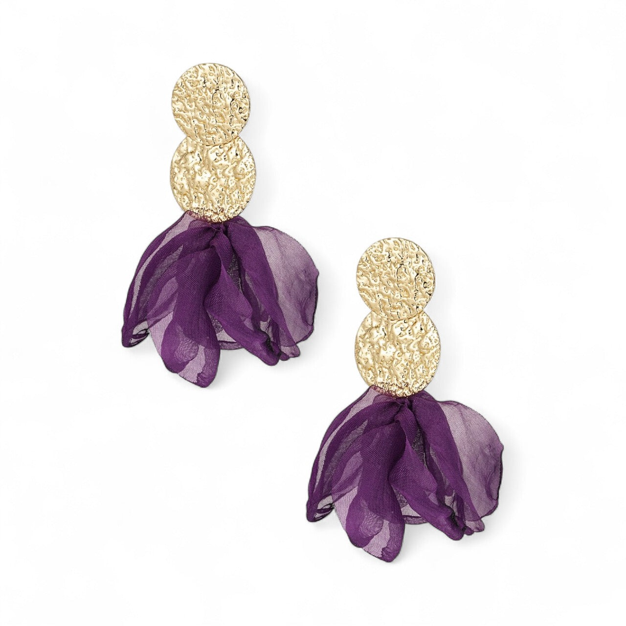 FRENCH RIVIERA | Midnight Bloom -tummanvioletit statementkorvakorut