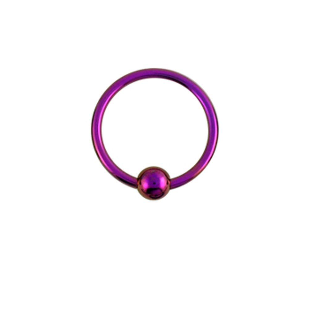 Lävistysrengas 1.2mm, Titanium BCR -värillinen pallolukkorengas ⌀10mm