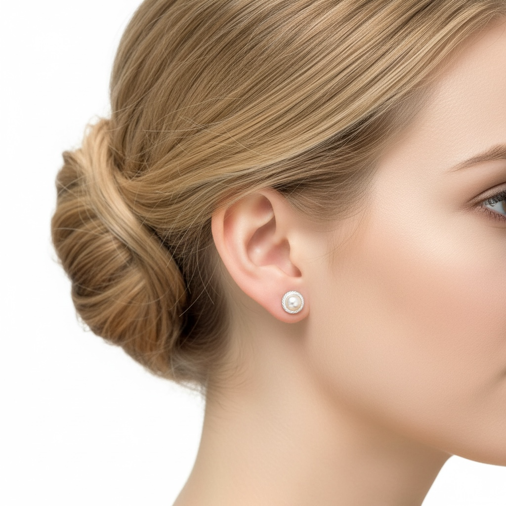 Sirot hopeakorvakorut lämpimän sävyisellä makeanvedenhelmellä